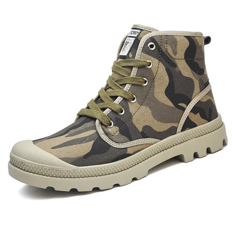 canvas leather boots