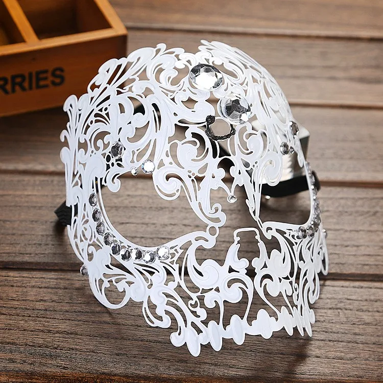 2 цвета белый и черный Железный Маска для взрослых страшно и жуткая маска на Хеллоуин маски для вечеринки-маскарада тушь для ресниц de Хэллоуин MK003