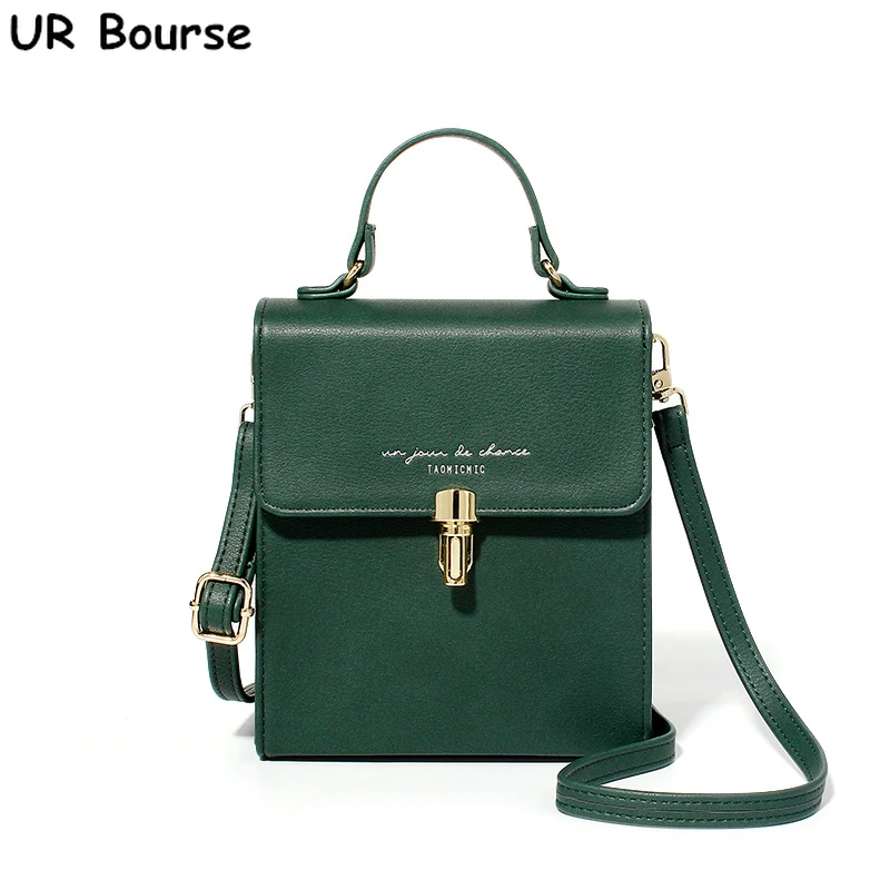 

UR BOURSE Women Pu Leather Wallet Ladies Simple Shoulder Bag Girls Multi-function Mini Coin Purse Phone Bag Female Card Holder