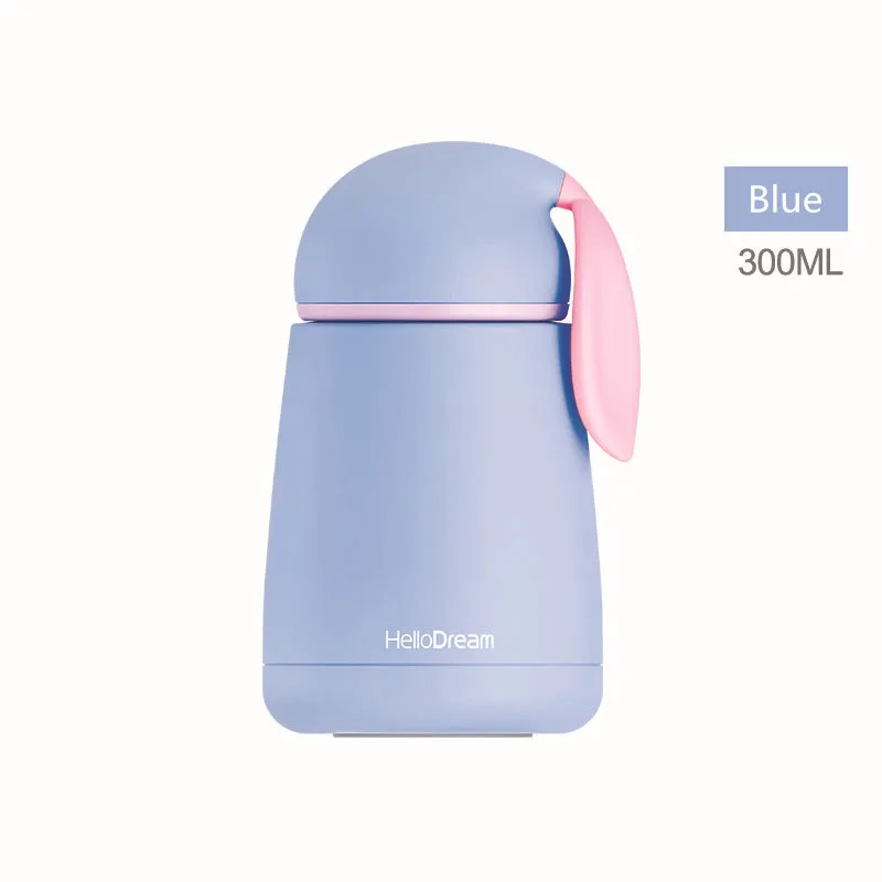 Rabbit Thermo Cup Stainless Steel kids Thermos bottle For water Thermo Mug Cute Thermal vacuum flask children Tumbler Thermocup - Цвет: blue