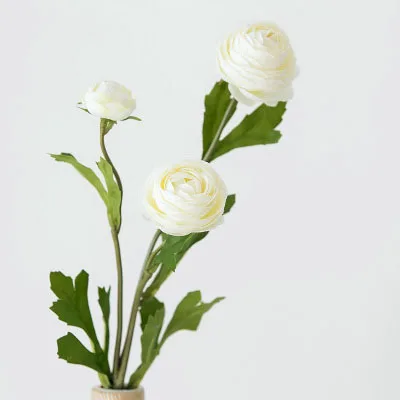 Йо Чо 3 головки/филиал Розы Искусственные цветы розовый белый шелк пионы чай розы длинные маленькие Искусственные цветы Свадебные вечерние украшения для дома - Цвет: White