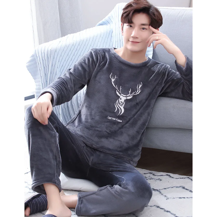 Male 100% cotton sleepwear spring and autumn long-sleeve set 100% cotton plus size plus size sleepwear summer lounge