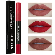 Новинка, макияж, помада для губ, стойкая, 18 цветов, пигменты, MENOW, брендовый матовый бархатный карандаш для губ, косметика