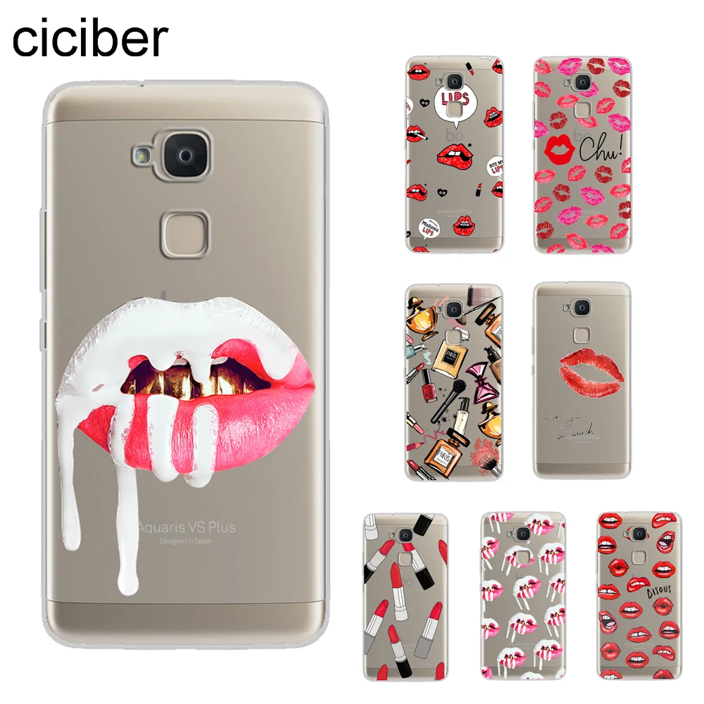 

ciciber Lipstick Make Up Sexy Coque For BQ Aquaris C U2 U X5 V VS X2 X Lite Pro Plus E5 E4.5 M4.5 M5 M5.5 Phone Cases TPU Fundas