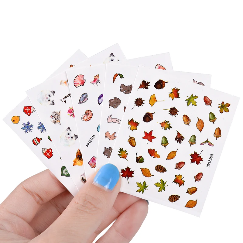 20 шт набор смешанных дизайнов, Цветочные наклейки для дизайна ногтей, переводные наклейки для ногтей, декоративные наклейки для рукоделия, аксессуары для ногтей JIWG2161-2180