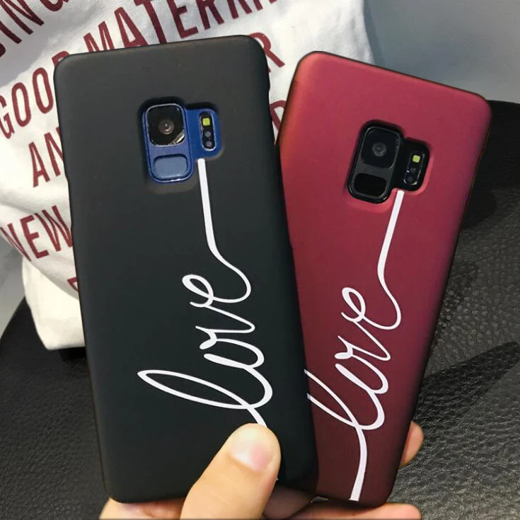 

Cute Couples Love Heart Hard Case For Samsung A50 S10 S8 S9 S8Plus S9Plus Case For Samsung Galaxy S8 S9 Plus A50 S10 Case Cover