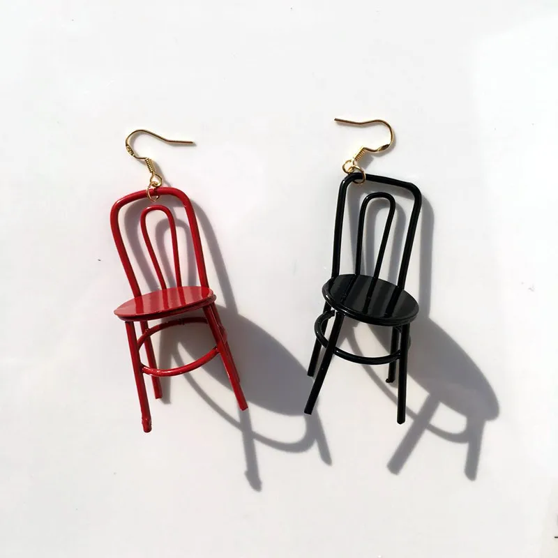 

Funny Exaggeration Mini Chair Earrings Female Creative Hand-made Diy Hip Hop Jewelry Gifts Prom Party Personality Accessories