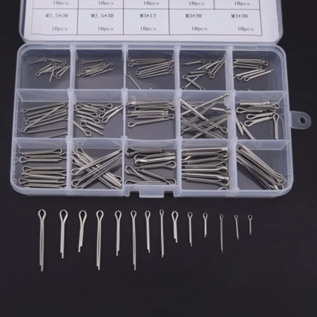 150Pcs Split Cotter Pins Kit Mayitr 15 Kinds Split Cotter Pins Stainless Steel Assortment Kit Set With Box Mayitr Fastener