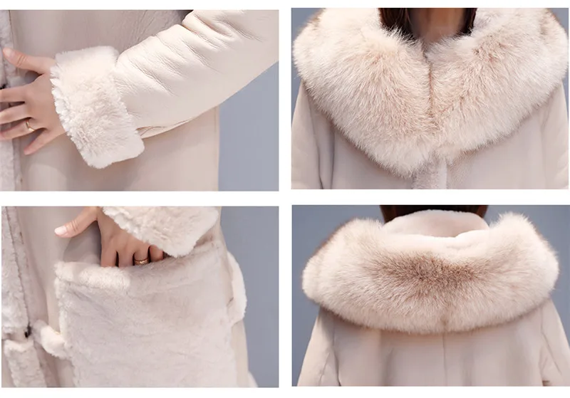 Зимняя шерстяная куртка женское темпераментное кожаное пальто средней длины модное элегантное пальто утепленная теплая шерстяная куртка DD0832