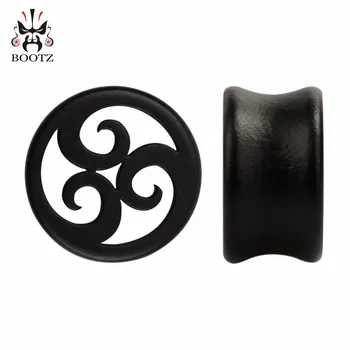 

KUBOOZ 2PCS Wood Ear Piercing Stretchers Tunnel Earrings Plugs Gauges Expander Ring Fashion Body Jewelry Gift 10mm to 25mm Women