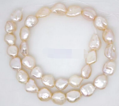 

free shipping 00712 1Strands 10mm-13mm natural luster pink baroque keshi pearl stone loose beads 15" long