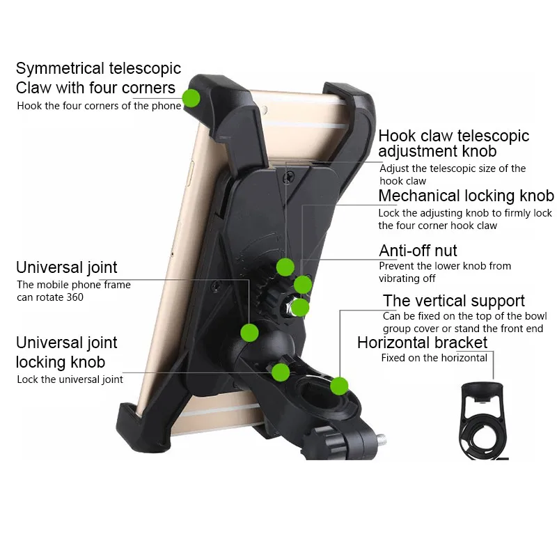 Bike Phone Support forXiaomi M365 Pro Electric Scooter Anti-Vibration Adjustable Phone Navigation Bracket Riding Accessories