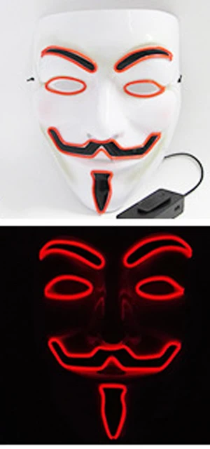 Светодиодный шлем маска DIY EVA DJ Marshmallow EL Wire cosplay Prop маска для Хэллоуина маска для всего лица для косплея реквизит для Хэллоуина вечерние барные маски - Цвет: red