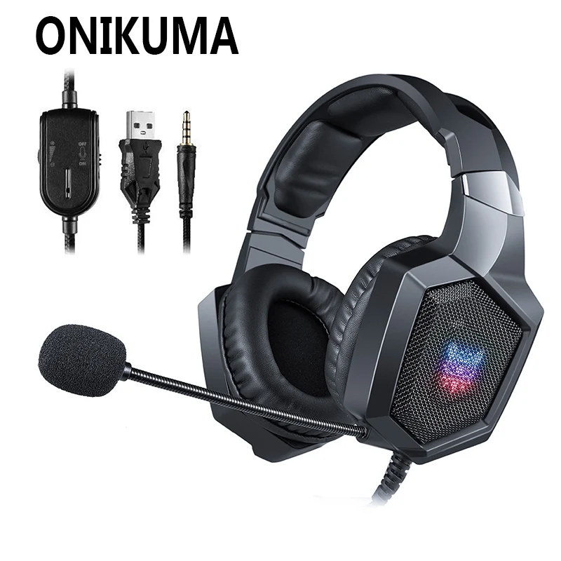 Игровая гарнитура ONIKUMA K8 стереонаушники игровые наушники шлем для PS4 новая Xbox One