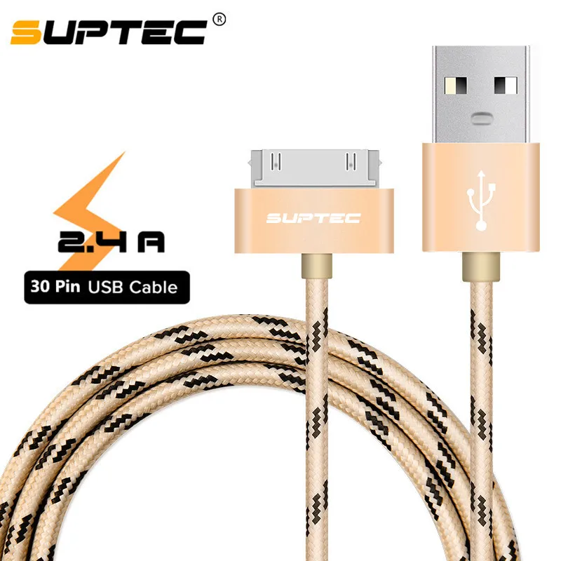 

SUPTEC for iPhone 4 4s 3GS 3G iPad 1 2 3 iPod Nano touch 30 Pin USB Cable Fast Charging Original Charger Adapter Data Sync Cord