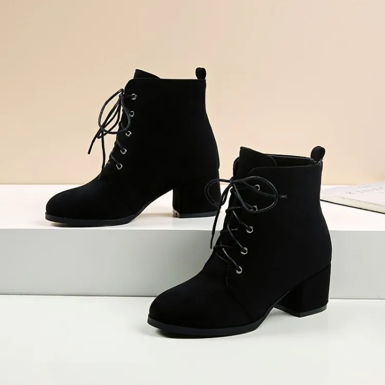 

Big Size 9 10 11-14 boots women shoes ankle boots for women ladies boots Willow cross binding with suede