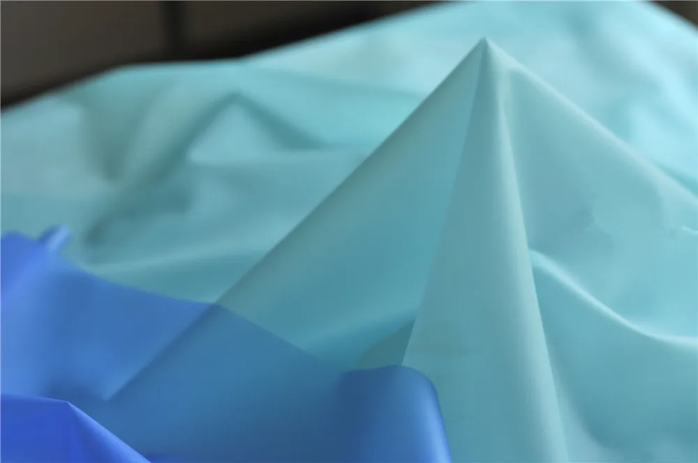 150 см* 100 см прозрачный матовый синий ТПУ ткань одежда модный плащ водонепроницаемая ткань эластичный diy материал