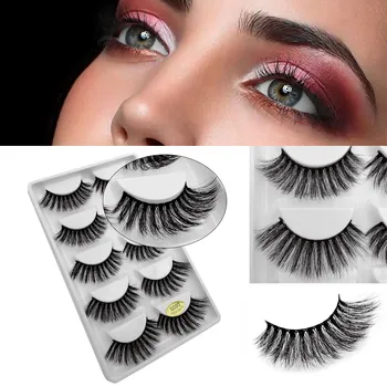 

5Pair Luxury 3D False Lashes Fluffy Strip Eyelashes Long Natural Thickening False Lashes Fluffy Strip Eyelashes Long Party Y624