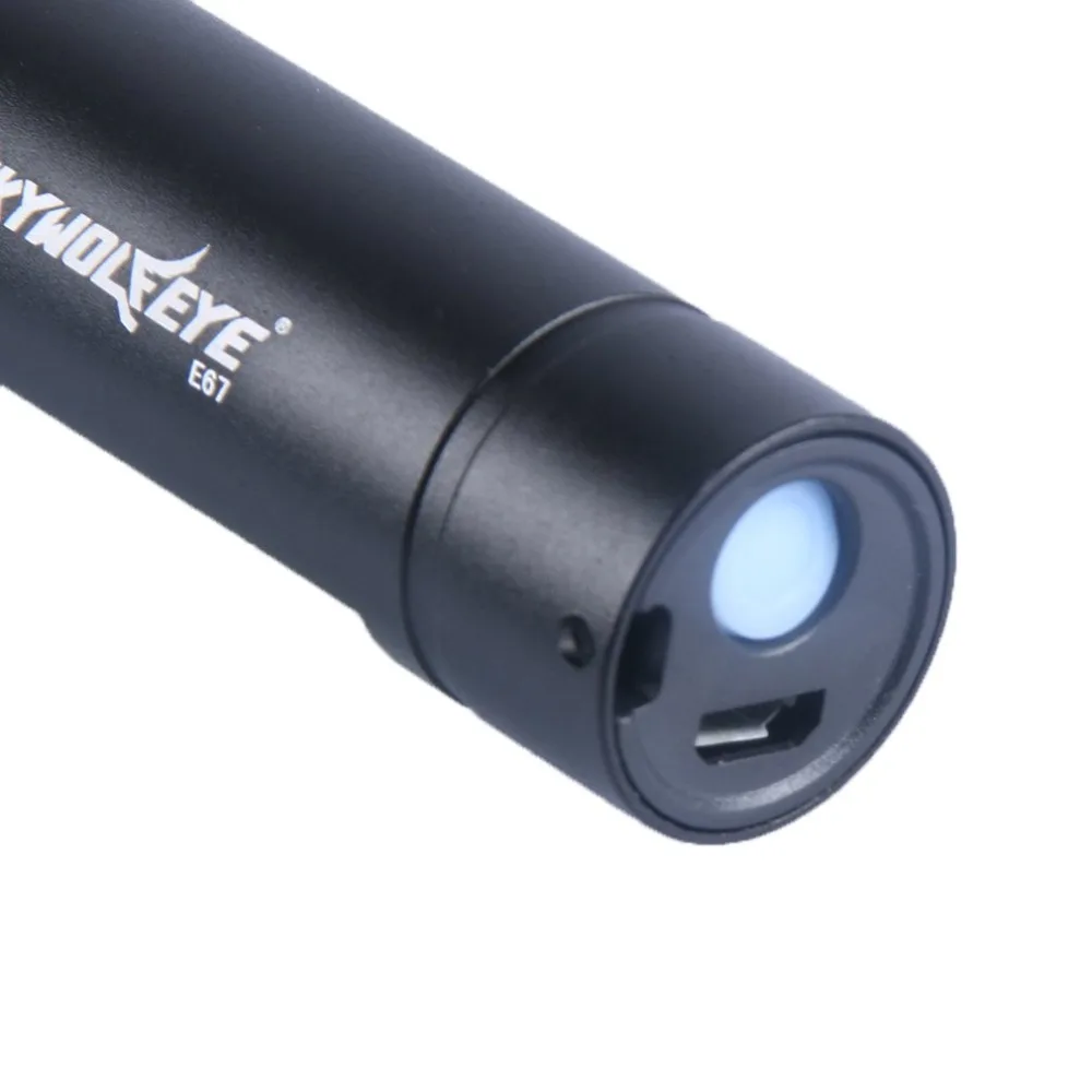 Мини фонарик из алюминиевого сплава E67USB для зарядки включая usb кабель удобный