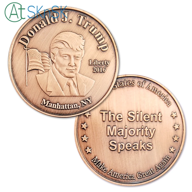 1PC Gold/Silver/Bronze Plated Coin US President Donald J Trump Coins