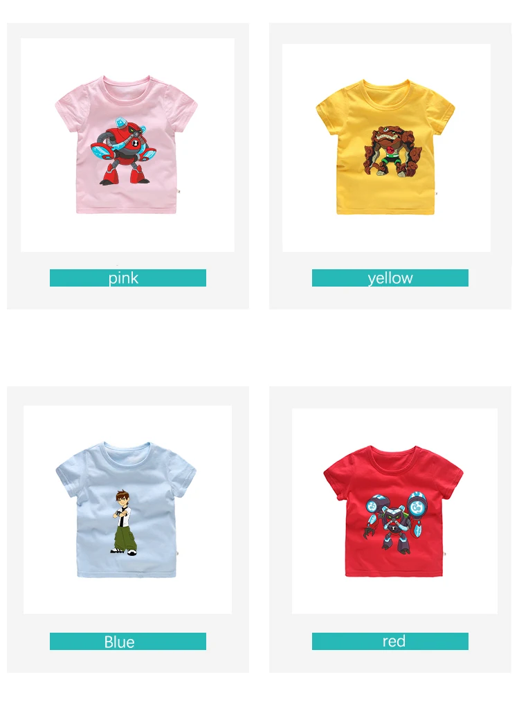 Новинка; детская футболка с героями мультфильма «Омнитрикс Бен 10» для мальчиков и девочек; детская футболка; летние топы для малышей; футболки с героями мультфильмов