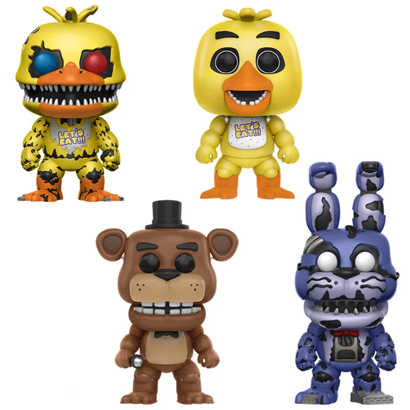 4 шт./компл. Five Nights At Freddy's» «пять ночей у Фредди» игре Five Nights At Freddy's Бонни и Чика Фокси» из мультфильма для мальчика, игрушки FNAF ПВХ 5 Fazbear кукольный фигурку модель куклы - Цвет: 4PCS