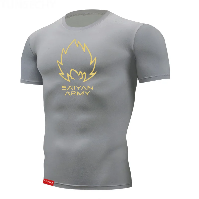 Дышащая Спортивная футболка для спортзала, Мужская футболка для фитнеса, с коротким рукавом, с принтом, для пробежки, мужские тренировочные футболки, Спортивная футболка, Rashgard