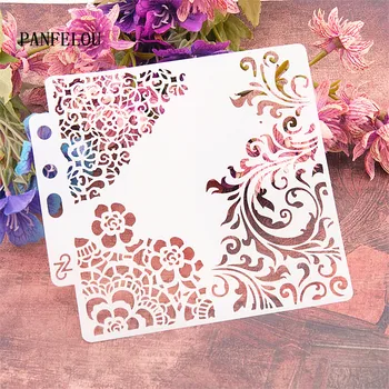 

Flower vines scrapbook stencils spray plastic mold shield DIY cake hollow Embellishment printing lace ruler valentine