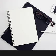 25 K 16 K черный ручной работы Обложка пустые белые страницы со спиральной катушкой эскиз ежедневник дневник студенческий блокнот закрепленный блокнот школьные принадлежности