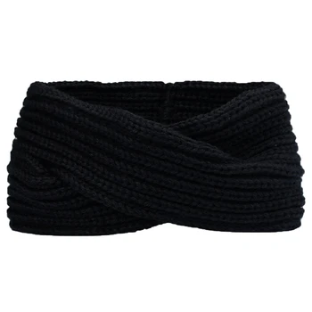 

Cross Knitting Woolen Weaving Headband (Black)