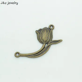 

Wholesale 15Pcs metal antique bronze flower charms pendants for diy jewelry fingings 38*22mm 35124A