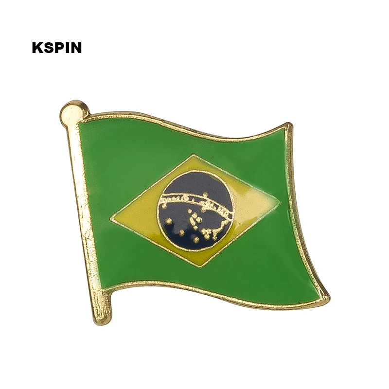 

Brazil flag pin lapel pin badge 10pcs a lot Brooch Icons KS-0023