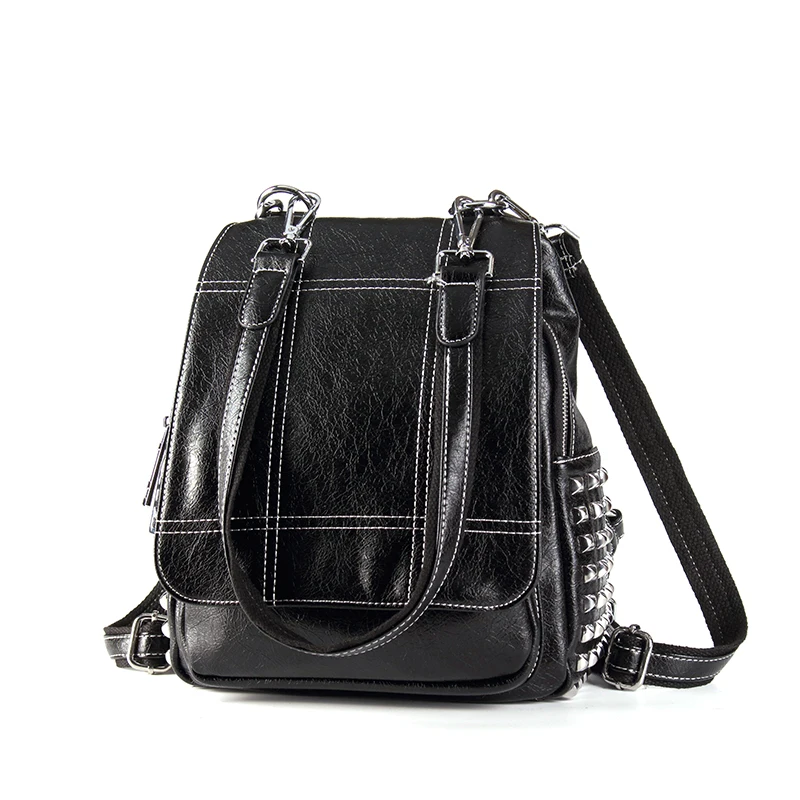 

New Rivet Bag Women Shoulder Female 2018 Bolsa Feminina Large Capacity Double Shoulder Bag Small Back Bag Sac A Main