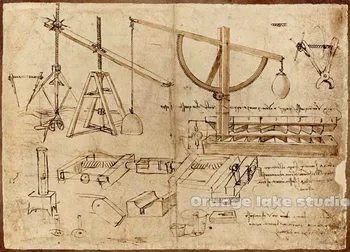 

Da Vinci manuscript Vintage Mechanical Painting Pure cotton Canvas Wall Art Picture Home Decoration Living Room Canvas Print A1