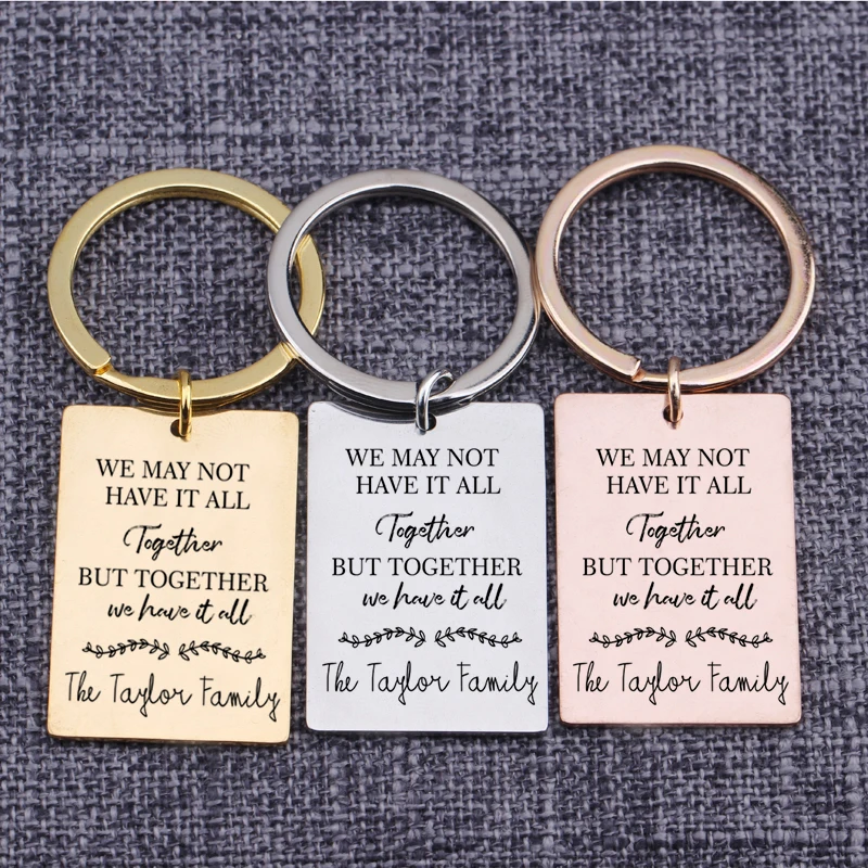 Jewelry Pendants We May Not Have It All Accessories Engraved Bag Charm Tag Key Holder Keepsake Cutsom Family Keychain Gift | Украшения и