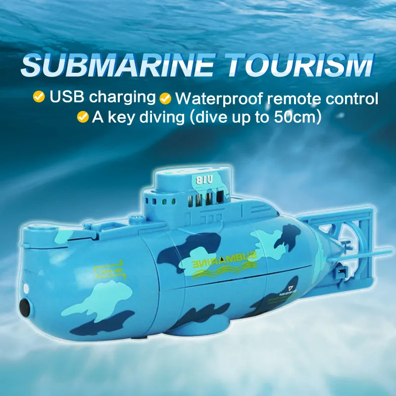 6CH High Speed Radio Remote Control Electric Mini RC Submarine Kids Toy
