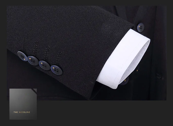 Бизнес черный костюм Для мужчин Slim Fit Пром 3 предмета костюм вечерний для шафера мужские свадебные костюмы(куртка+ брюки+ жилет