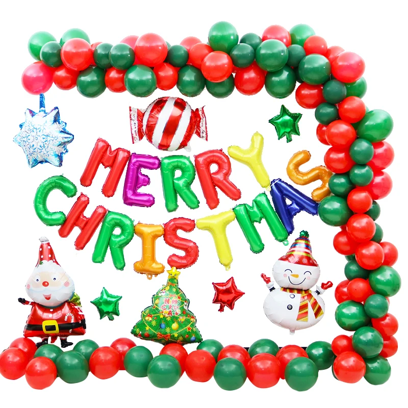 Christmas stock Foil Balloons Globos Merry Christmas letters Santa