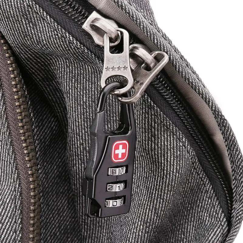 

THINKTHENDO Swiss Cross Symbol Combination Safe Code Mini Padlock Luggage Travel Number Lock