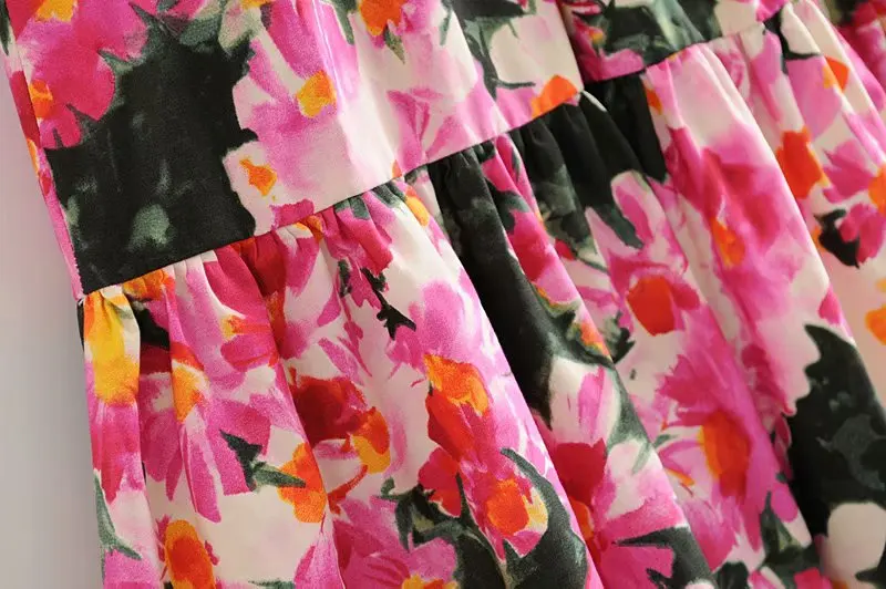 Летние юбки женская одежда повседневная юбка с высокой талией розовая длинная юбка Свободная юбка с принтом