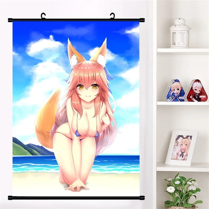 Японское аниме Манга Fate/большой заказ FGO сексуальный tamamo no Mae Косплей стены прокрутки Фреска плакат настенный висящий плакат домашний декор сбор - Цвет: D