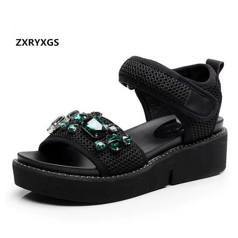 

2019 New Summer Women Sandals Fashion Sandals Platform Wedges Women Shoes Casual Comfortable Rhinestone Shoes Woman Large Size