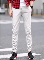 Мужские эластичные брюки новые мужские повседневные брюки тонкие брюки мужской стиль-ghb-D40