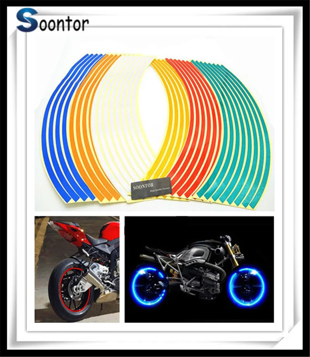 Strip Motorcycle Wheel Sticker Decal Rim Tape for Orange Kawasaki Yamaha Honda Ducati Suzuki Aprilia KTM bmw | Автомобили и