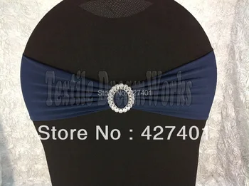 

Navy Blue Spandex Bands / Lycra Band With Oval Buck For Wedding & Banquet