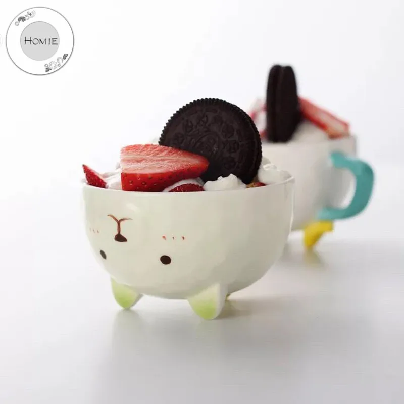 HOMIE lovely Cartoon bear Cup Coffee Mug Large  With lid Mugs creative Drinkware Tea milk Cup Afternoon ceramics Office home06