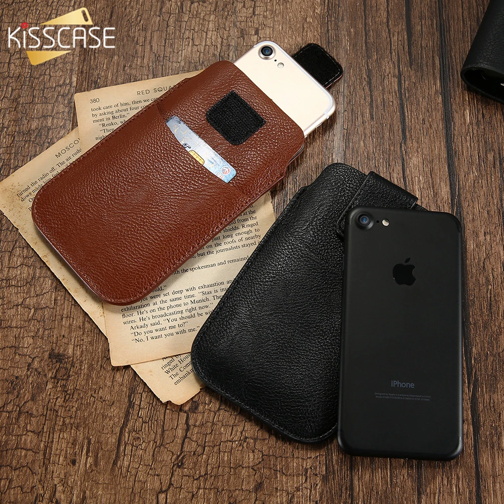 

KISSCASE Luxury Leather case pocket For iPhone 7 8 Plus Case Vintage Bag for Phone Pocket Cases For iPhone 7 7 Plus Capinhas