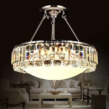

Restaurant crystal lamp chandelier modern simple minimalist European style round glass creative bedroom dining room home light