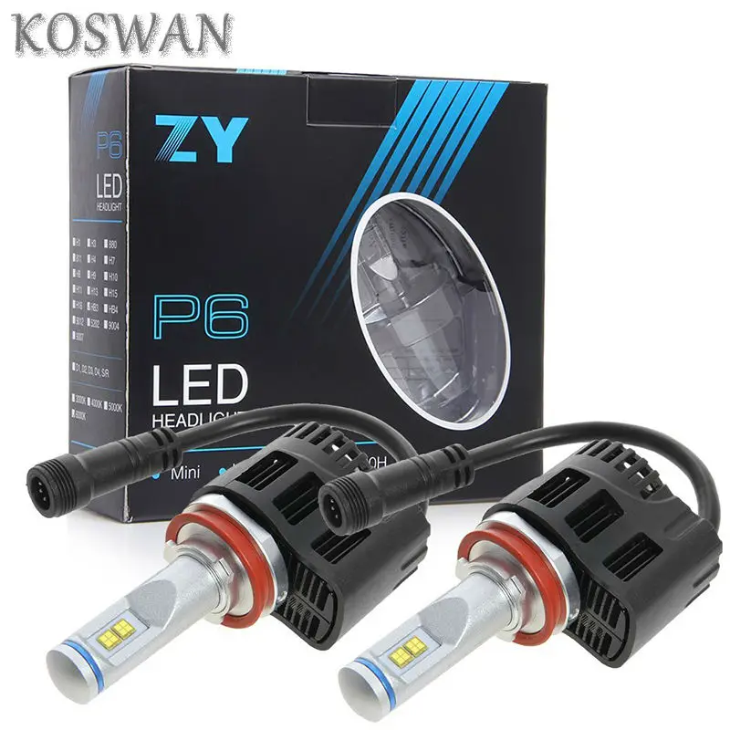 1Set LED Car Headlight Philip LMZ Chips Canbus H8 H9 H11 LED Headlight 55W 10400LM 6000K All In One H8 Headlight Conversion Kit