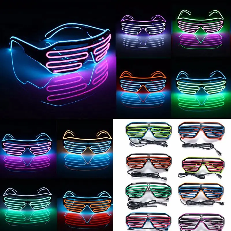 

1PCS El Wire Neon LED Light Cold-light Glasses Clothing Party Street Dance Performance Props 8 Colors Optional